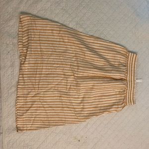 Madewell Yellow and white pinstripe skirt